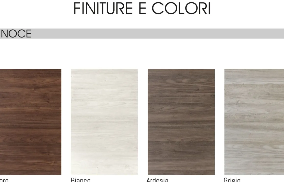 CUCINA COMPONIBILE MOD. FLO EVO NOCE GRIGIO E NOCE BIANCO