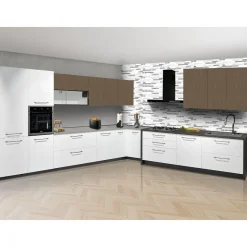 CUCINA COMPONIBILE MOD. UP DESIGN NODO BIANCO E IRON RUGGINE