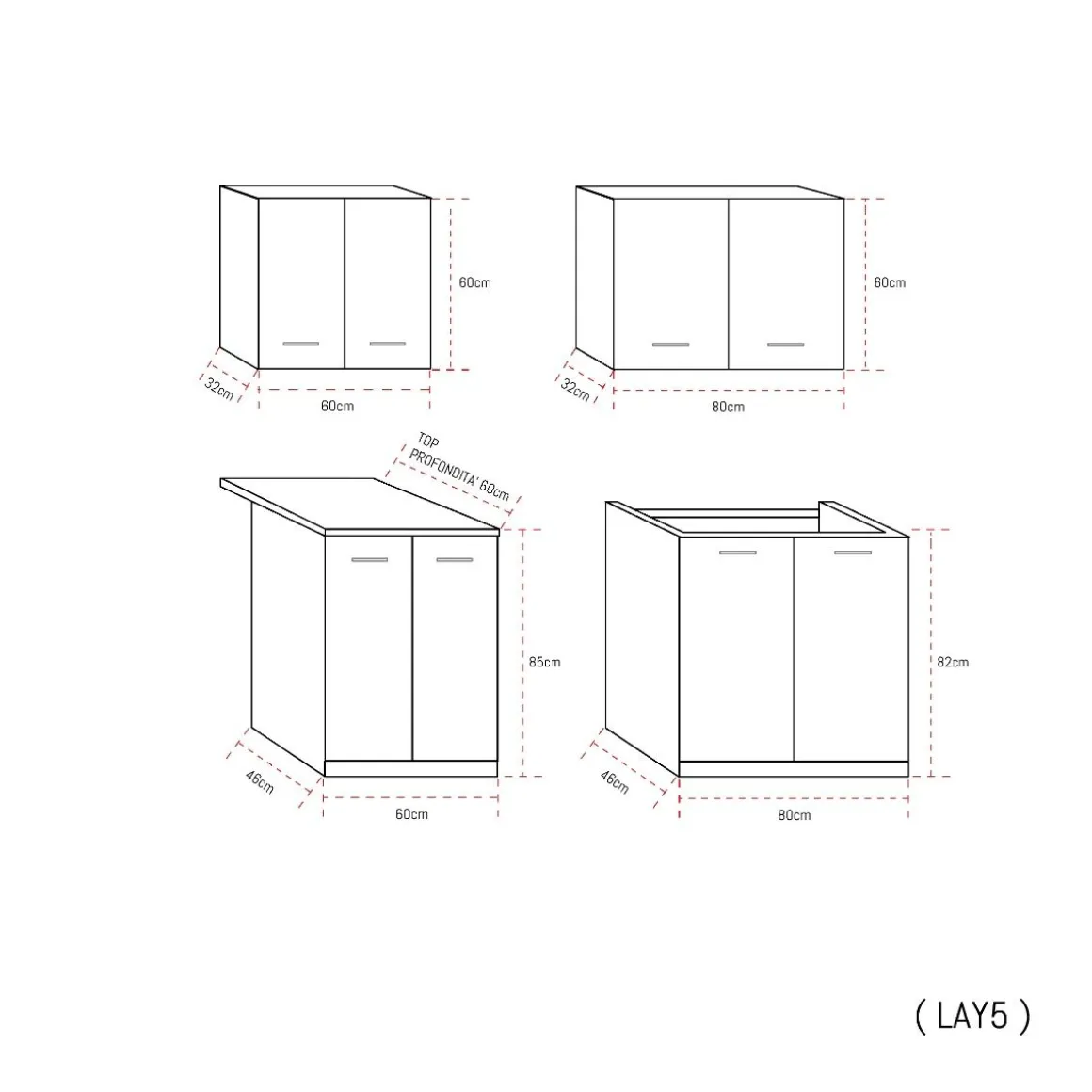 CUCINA COMPONIBILE CM 200 BIANCO E ROVERE ARTISAN