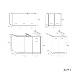CUCINA COMPONIBILE CM 240 BIANCO E ROVERE ARTISAN