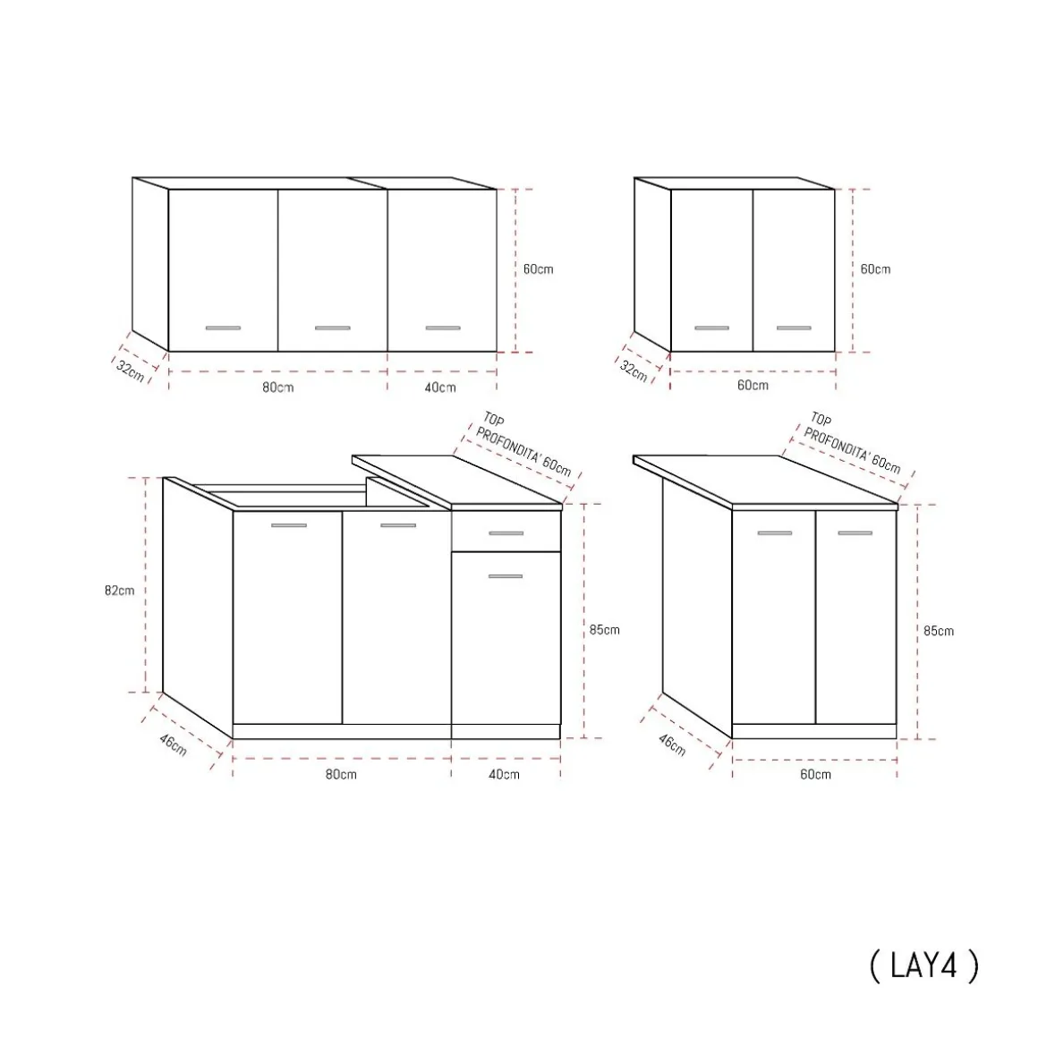 CUCINA COMPONIBILE CM 240 BIANCO E ROVERE ARTISAN