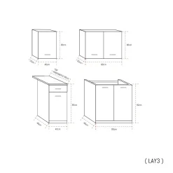CUCINA COMPONIBILE CM 180 BIANCO E ROVERE ARTISAN