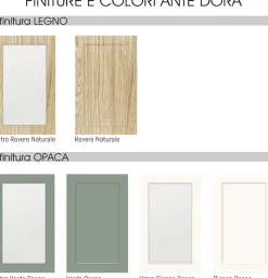 CUCINA MOD. DORA CM 360X60 H.216 BIANCO OPACO E ROVERE NATURALE PROMO VERGINE