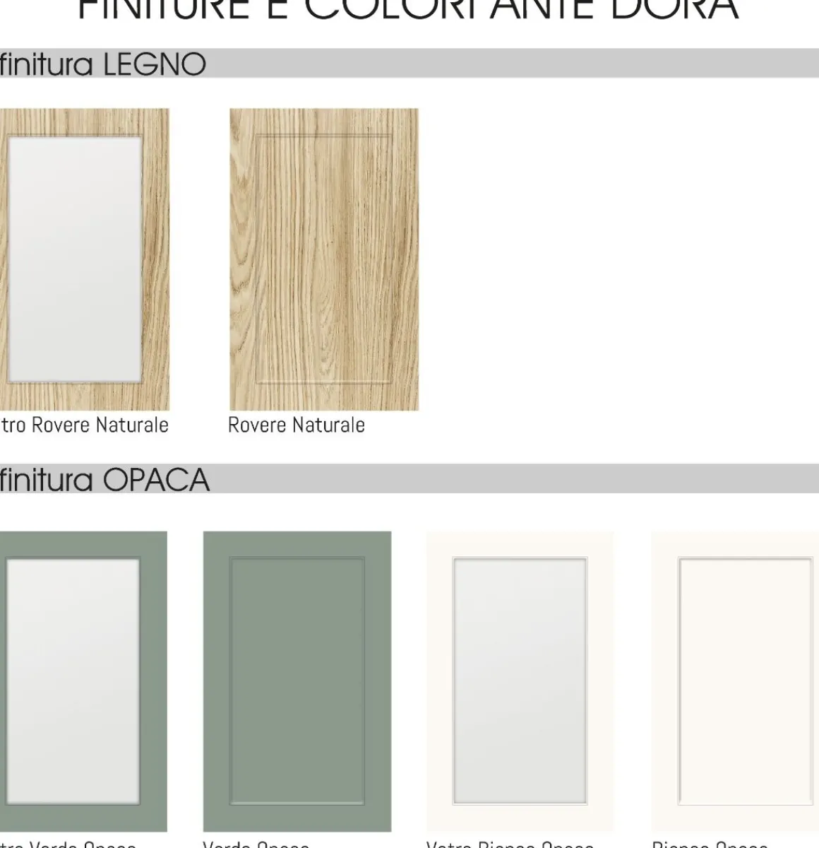 CUCINA MOD. DORA CM 360X60 H.216 BIANCO OPACO E ROVERE NATURALE PROMO VERGINE