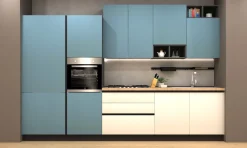 CUCINA MOD. SANDY CM 348X60 H.240 BLU INDACO DUNE E GHIACCIO POLVERE PROMO SCORPIONE