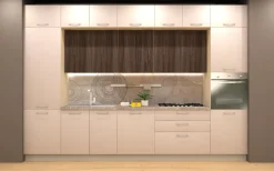 CUCINA MOD. SANDY CM 360X60 H.252 GHIACCIO POLVERE E NOCE ARDESIA PROMO BILANCIA