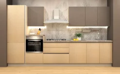CUCINA MOD. SANDY CM 365X60 H.216 SABBIA DUNE E CANAPA POLVERE PROMO LEONE