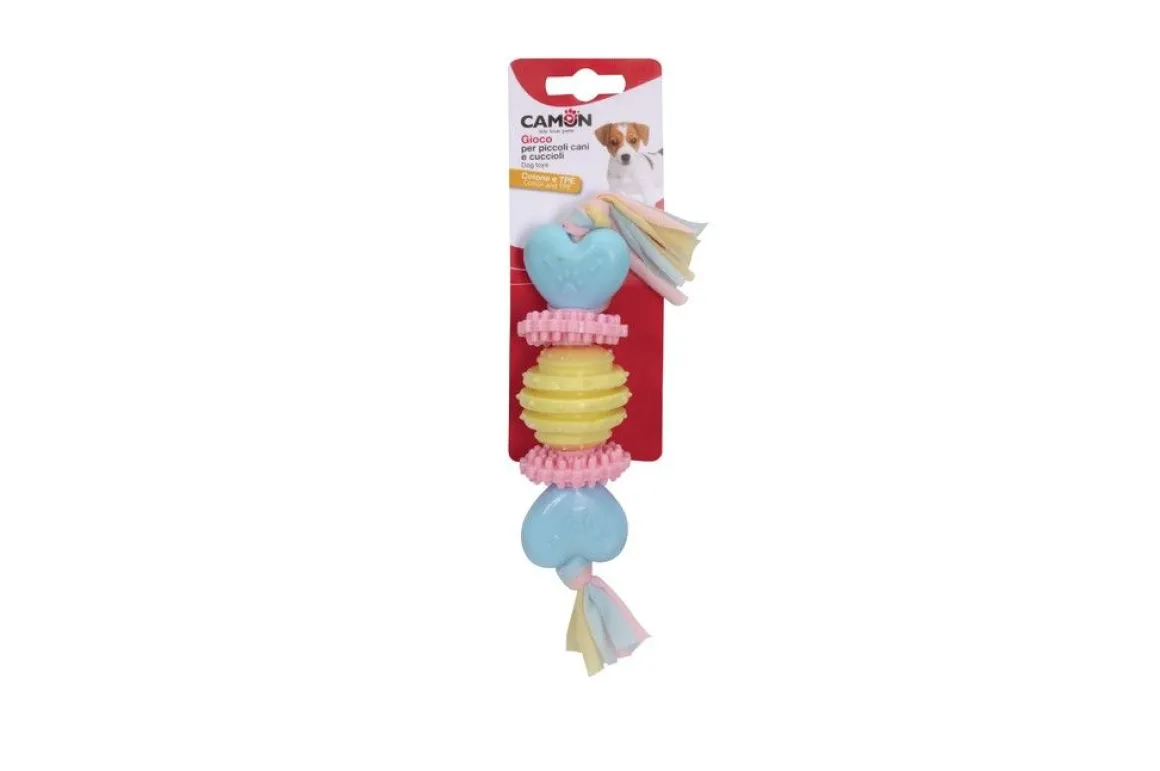 CUORE/ANELLI/PALLA RIGATA IN TPE CON NASTRO IN COTONE 23CM ASSORTITO: vendita online CUORE/ANELLI/PALLA RIGATA IN TPE CON NASTRO IN COTONE 23CM ASSORTITO in offerta