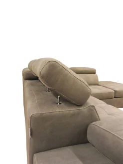 Divano ad Angolo: Divano Angolare con Penisola Nabuk Elephant e Beige