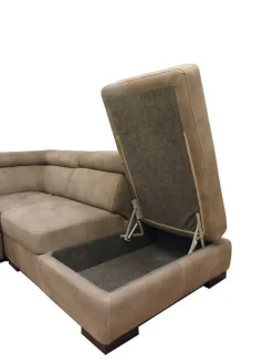 Divano ad Angolo: Divano Angolare con Penisola Nabuk Elephant e Beige