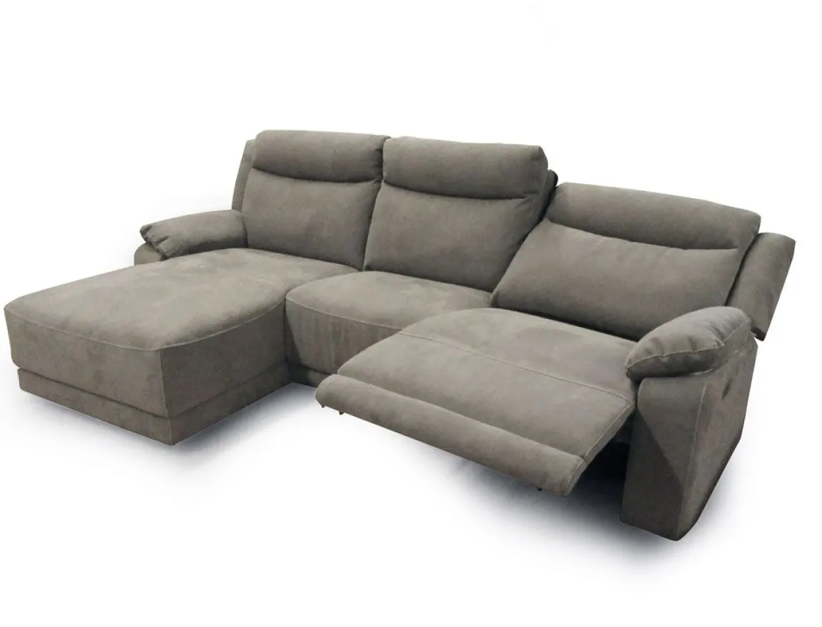 Divano Con Seduta Relax: Divano con Chaise Longue in tessuto Nabuk