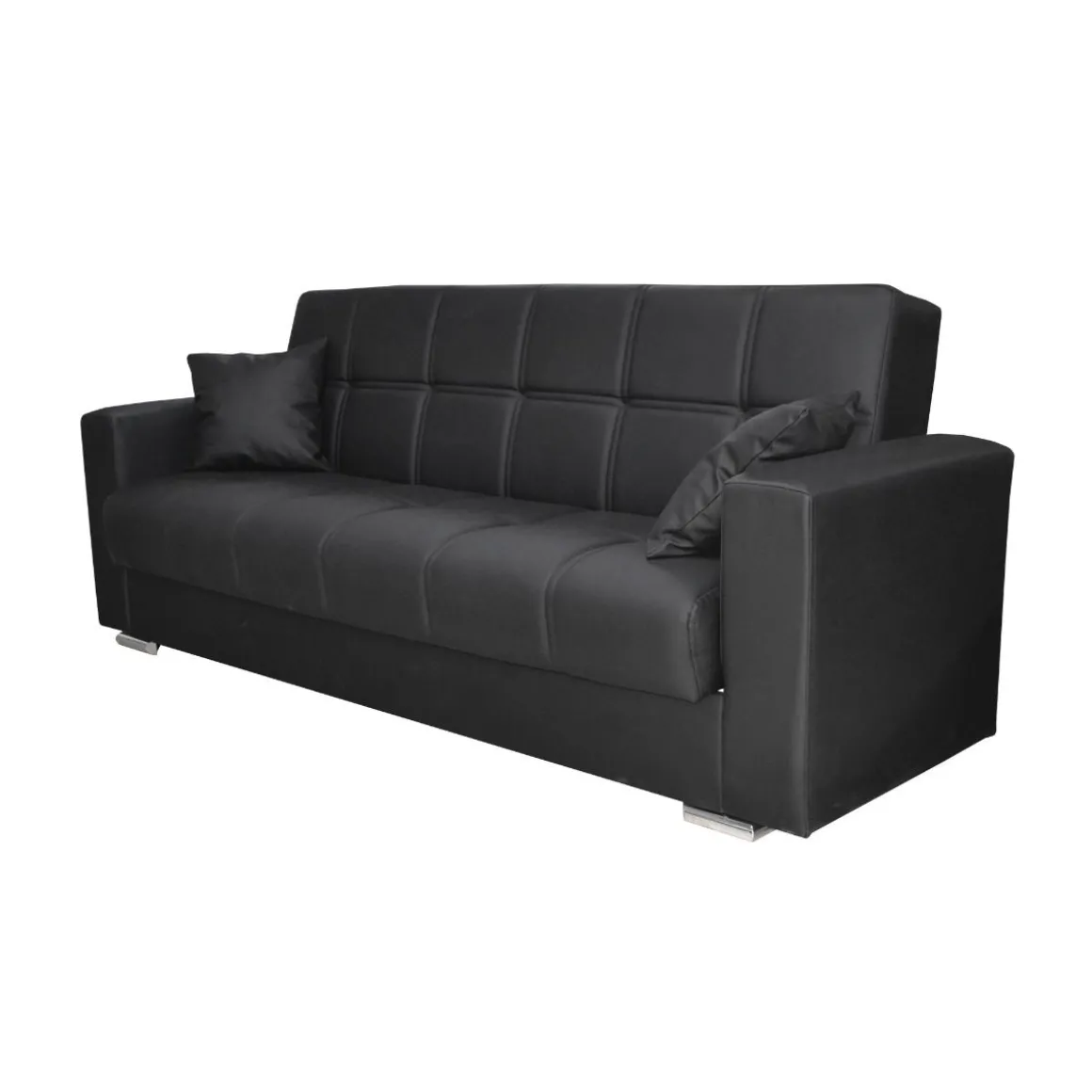 DIVANO LETTO ALBA CON APERTURA CLIC CLAC IN ECOPELLE NERA: vendita online DIVANO LETTO ALBA CON APERTURA CLIC CLAC IN ECOPELLE NERA in offerta