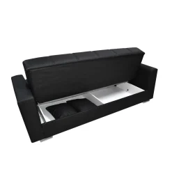 DIVANO LETTO ALBA CON APERTURA CLIC CLAC IN ECOPELLE NERA: vendita online DIVANO LETTO ALBA CON APERTURA CLIC CLAC IN ECOPELLE NERA in offerta