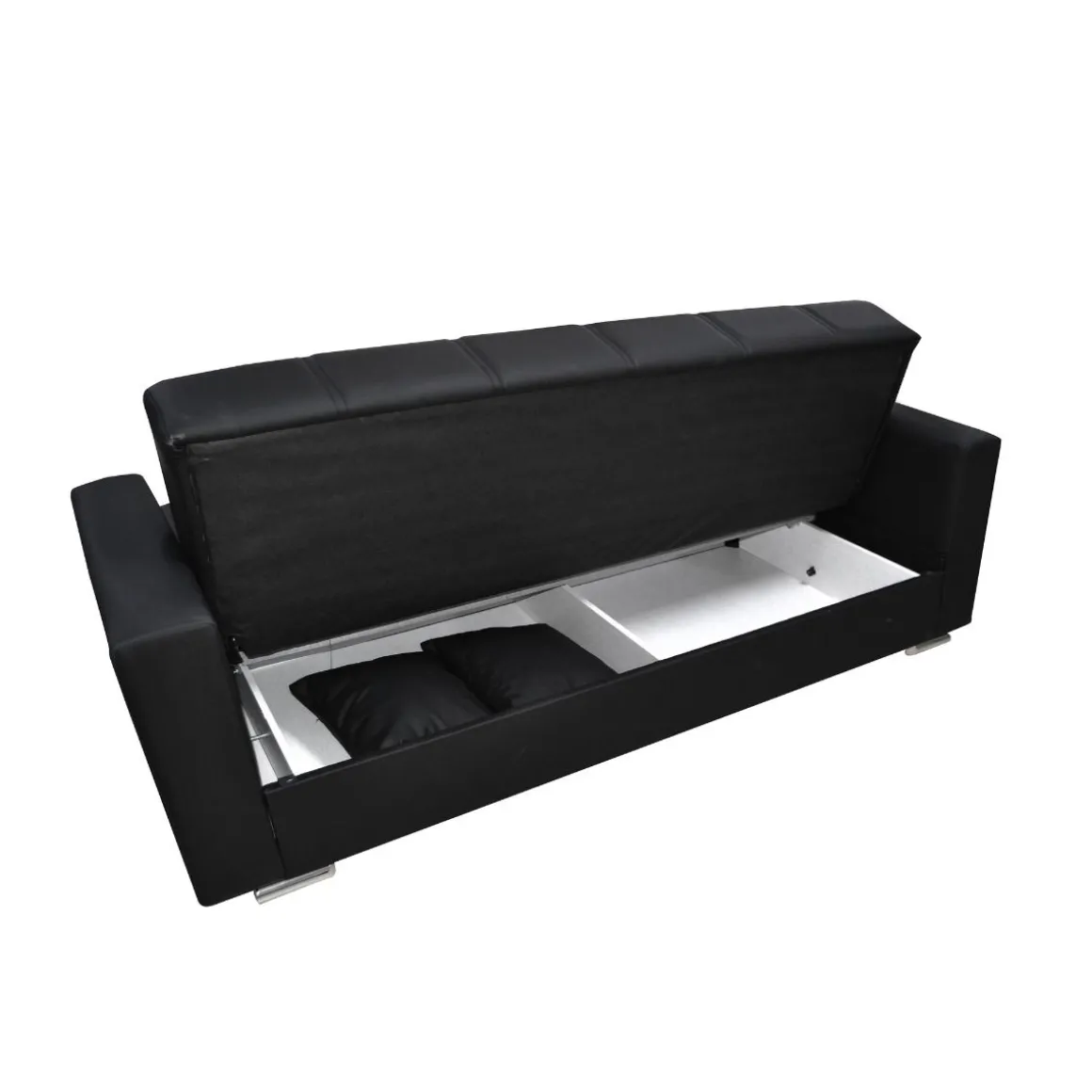 DIVANO LETTO ALBA CON APERTURA CLIC CLAC IN ECOPELLE NERA: vendita online DIVANO LETTO ALBA CON APERTURA CLIC CLAC IN ECOPELLE NERA in offerta