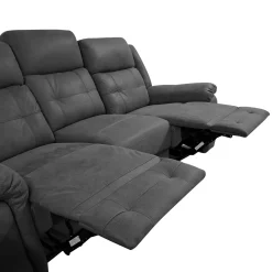 DIVANO 3 POSTI CON RELAX MANUALE IN TESSUTO GRIGIO: vendita online DIVANO 3 POSTI CON RELAX MANUALE IN TESSUTO GRIGIO in offerta