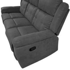 DIVANO 3 POSTI CON RELAX MANUALE IN TESSUTO GRIGIO: vendita online DIVANO 3 POSTI CON RELAX MANUALE IN TESSUTO GRIGIO in offerta