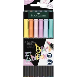 FABER CASTELL - ASTUCCIO 6 PENNARELLI BRUSH BLACK EDITION PASTEL ASS.: vendita online FABER CASTELL - ASTUCCIO 6 PENNARELLI BRUSH BLACK EDITION PASTEL ASS. in offerta