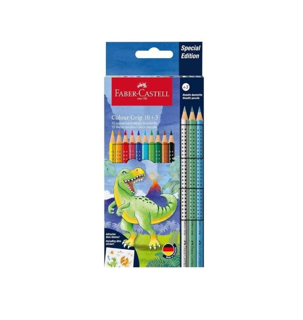 FABER CASTELL - ASTUCCIO MATITE COLORATE 10+3 COLOUR GRIP DINO: vendita online FABER CASTELL - ASTUCCIO MATITE COLORATE 10+3 COLOUR GRIP DINO in offerta