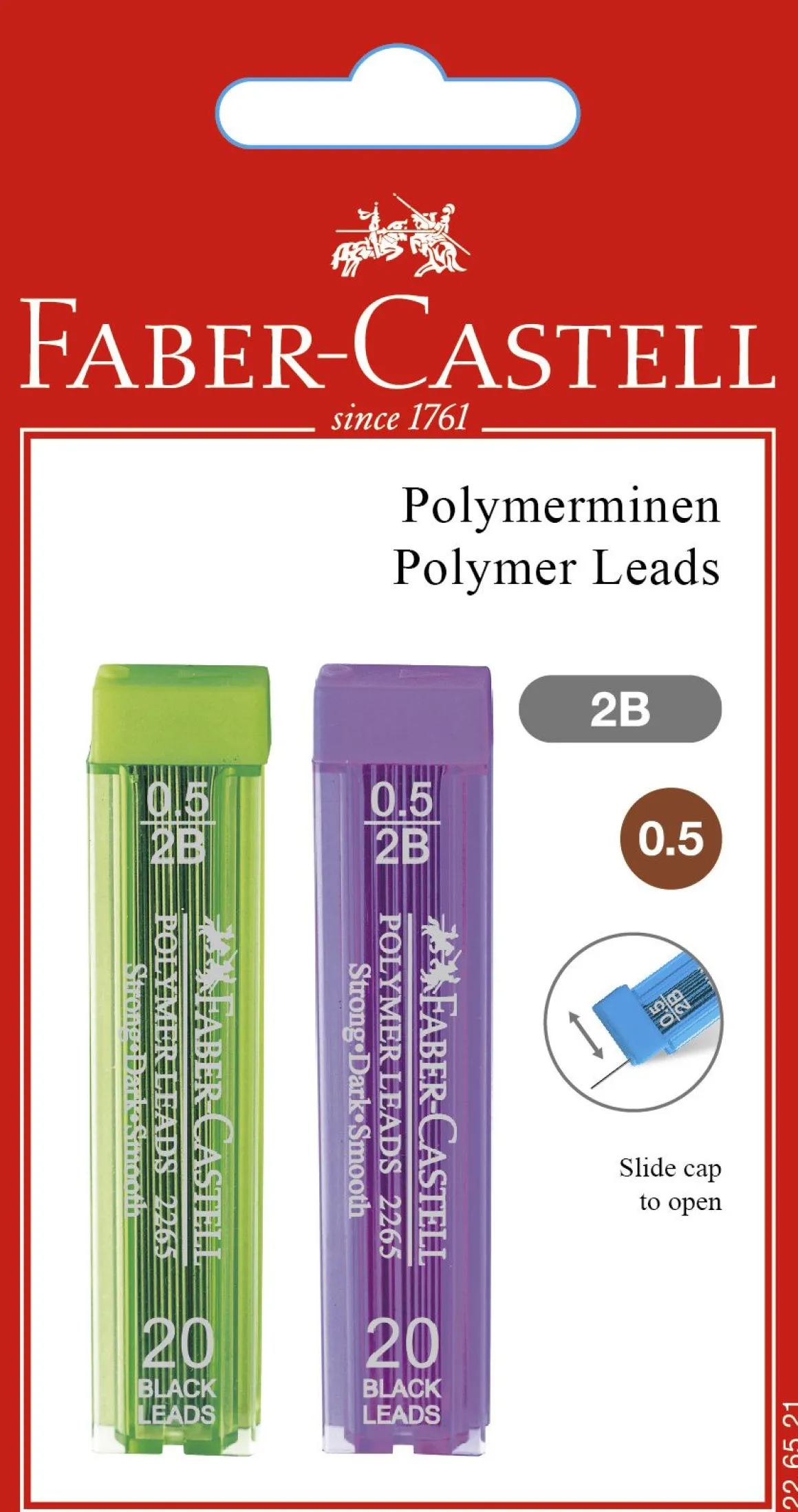 FABER CASTELL - SET 2 MINE POLYMER 0.5MM 2B: vendita online FABER CASTELL - SET 2 MINE POLYMER 0.5MM 2B in offerta