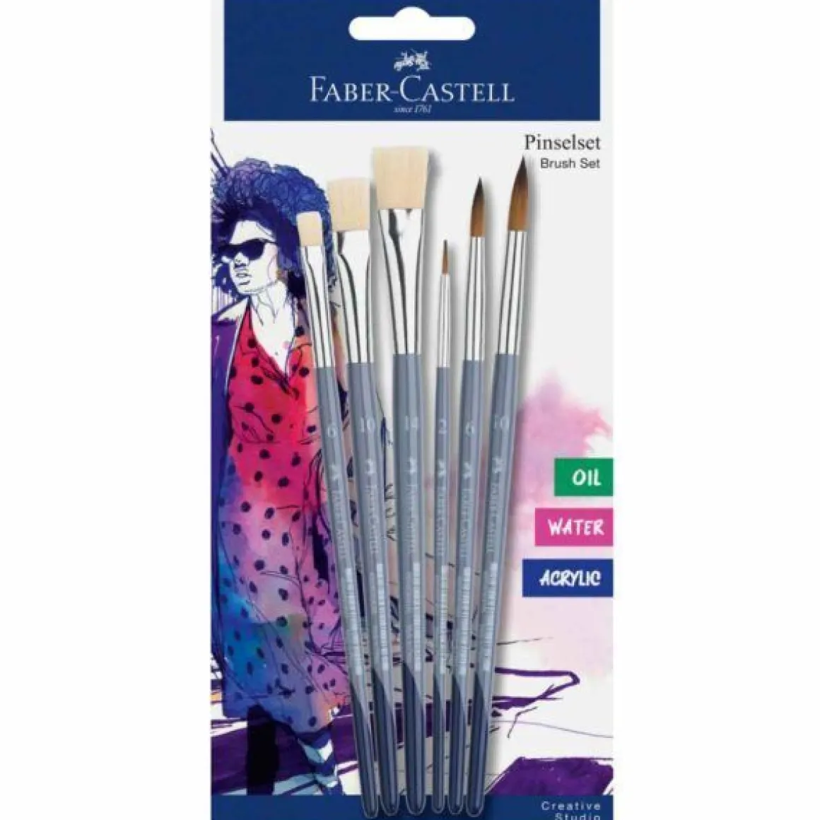 FABER CASTELL - SET 6 PENNELLI CREATIVE STUDIO : vendita online FABER CASTELL - SET 6 PENNELLI CREATIVE STUDIO in offerta