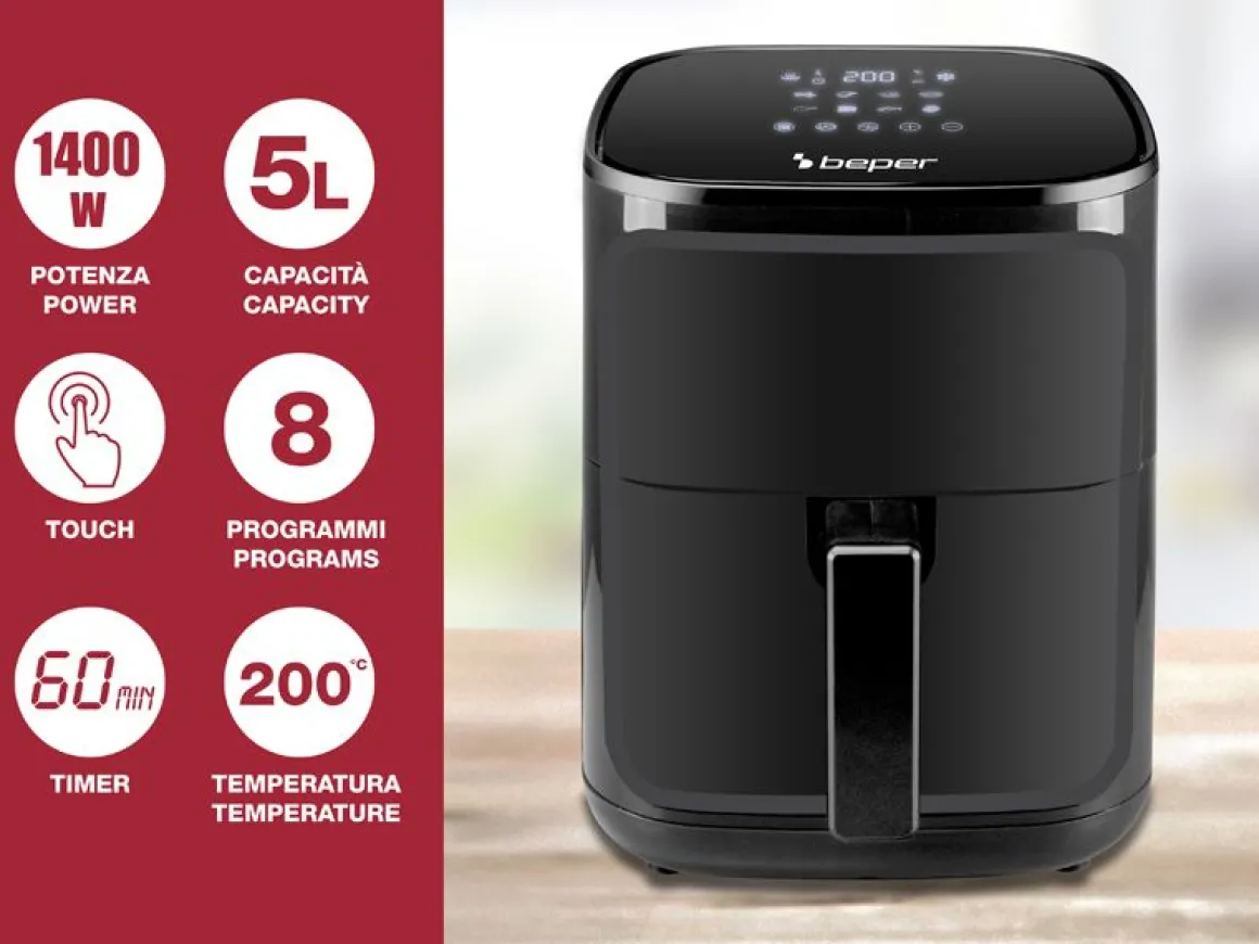 FRIGGITRICE AD ARIA CALDA DIGITALE 1400W 5LT