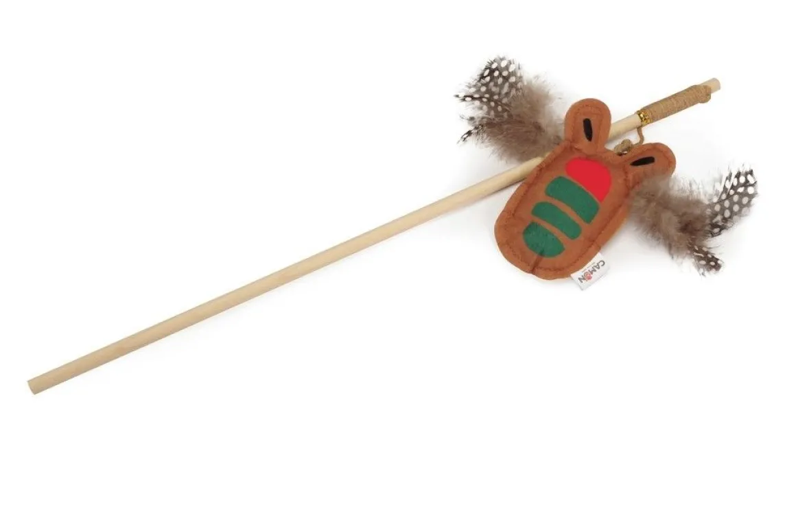 GIOCO GATTO CANNETTA IN POLIESTERE E LEGNO CON CAMPANELLINO 40CM: vendita online GIOCO GATTO CANNETTA IN POLIESTERE E LEGNO CON CAMPANELLINO 40CM in offerta
