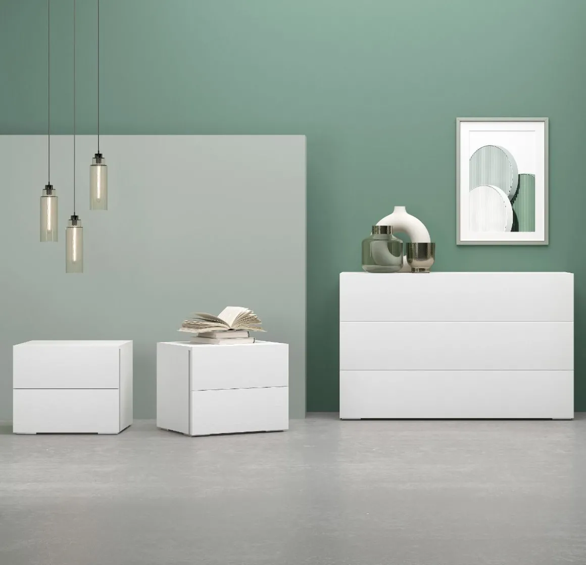 GRUPPO LETTO DOVER BIANCO FRASSINATO