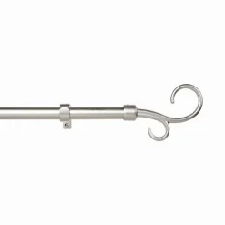 KIT 5PZ PALO IN METALLO 19MM - MODELLO DOPPIO UNCINO CROMO SATINATO 110-200CM: vendita online KIT 5PZ PALO IN METALLO 19MM - MODELLO DOPPIO UNCINO CROMO SATINATO 110-200CM in offerta