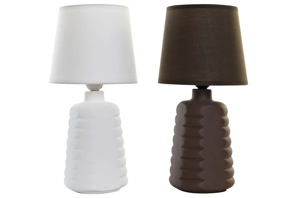 Lampada Da Tavolo In Gres Poliestere 18x18x37 - E27 50w Colori Assortiti