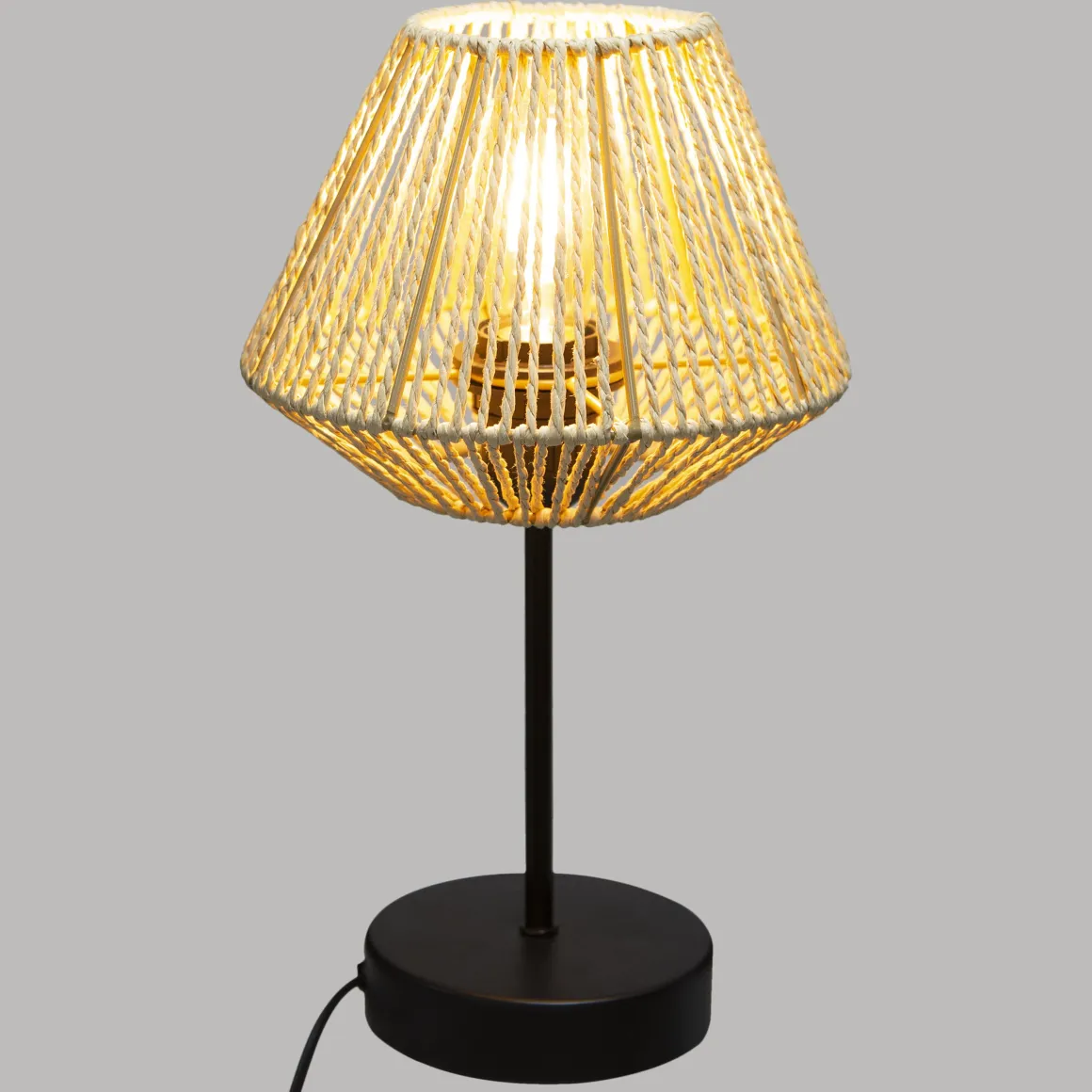 LAMPADA DA TAVOLO CON CORDA NATURALE JILY H34CM: vendita online LAMPADA DA TAVOLO CON CORDA NATURALE JILY H34CM in offerta