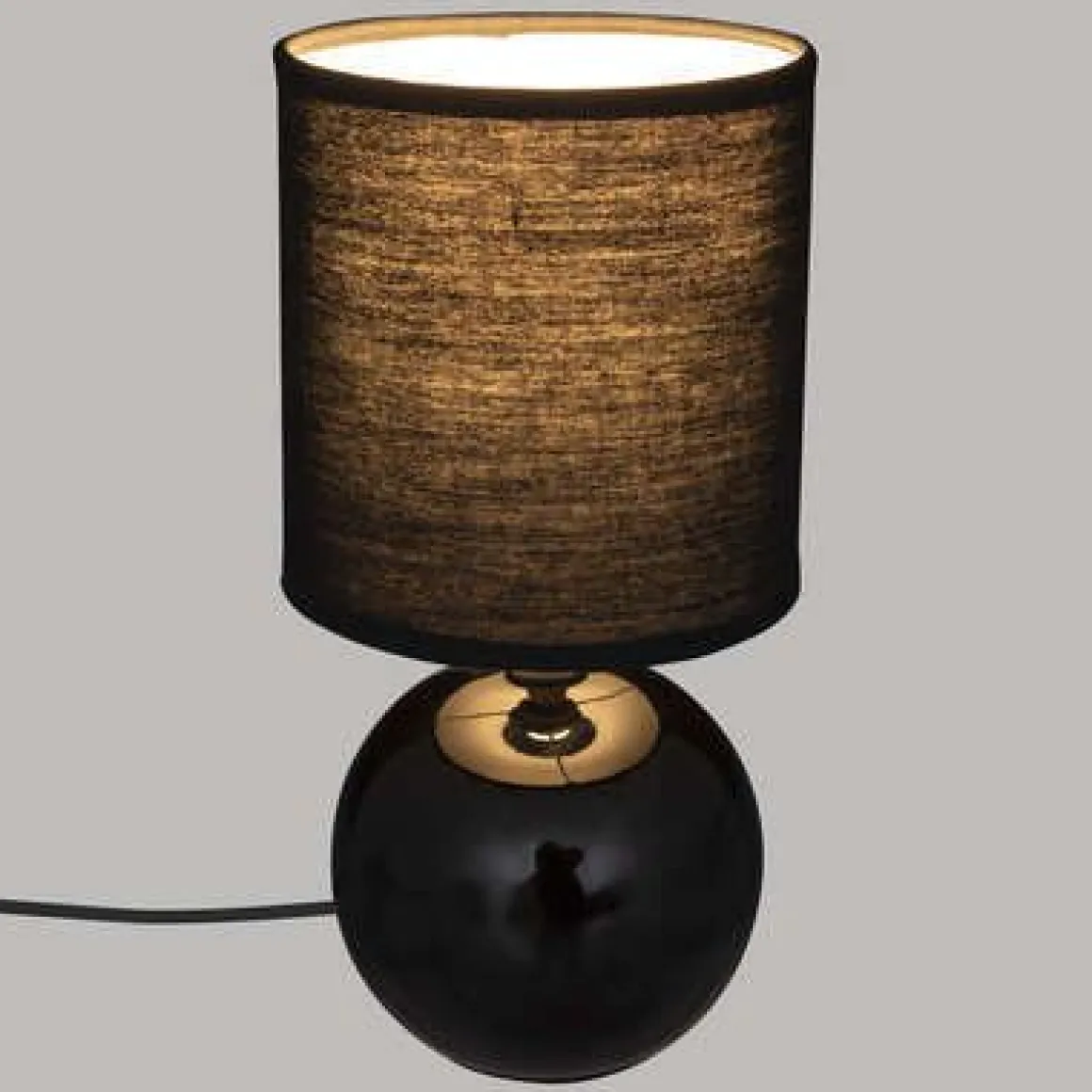 LAMPADA DA TAVOLO TIMEO NERO H 25CM - E 14 60WX1: vendita online LAMPADA DA TAVOLO TIMEO NERO H 25CM - E 14 60WX1 in offerta