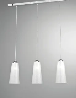 LAMPADARIO BAR A 3 CONI BIANCO 90CM - 3XE27: vendita online LAMPADARIO BAR A 3 CONI BIANCO 90CM - 3XE27 in offerta