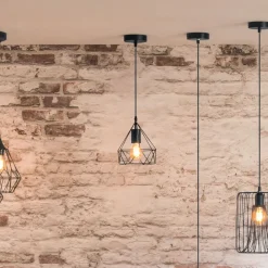 LAMPADARIO MOD. IDA DIAM. 19 H. 22 CM IN METALLO NERO E27 40W: vendita online LAMPADARIO MOD. IDA DIAM. 19 H. 22 CM IN METALLO NERO E27 40W in offerta