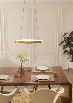 LAMPADARIO A LED VALLEROSA ORO H. 110CM - 25.2W 3000ml IP20: vendita online LAMPADARIO A LED VALLEROSA ORO H. 110CM - 25.2W 3000ml IP20 in offerta