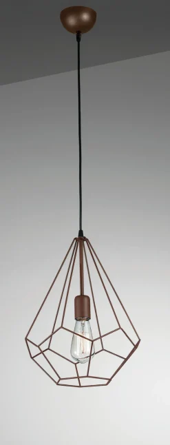 LAMPADARIO DIAMANTE CORTEN - 1XE27: vendita online LAMPADARIO DIAMANTE CORTEN - 1XE27 in offerta