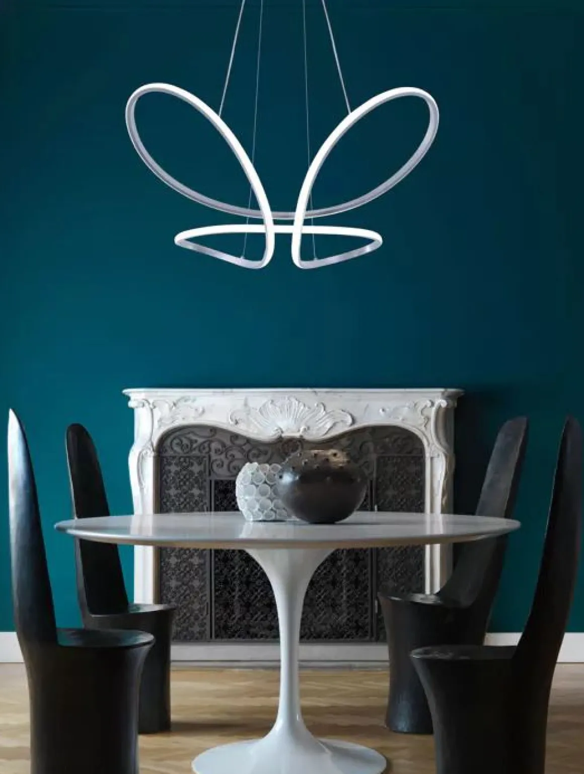 LAMPADARIO FARFALLA A LED SILVER L 63CM : vendita online LAMPADARIO FARFALLA A LED SILVER L 63CM in offerta