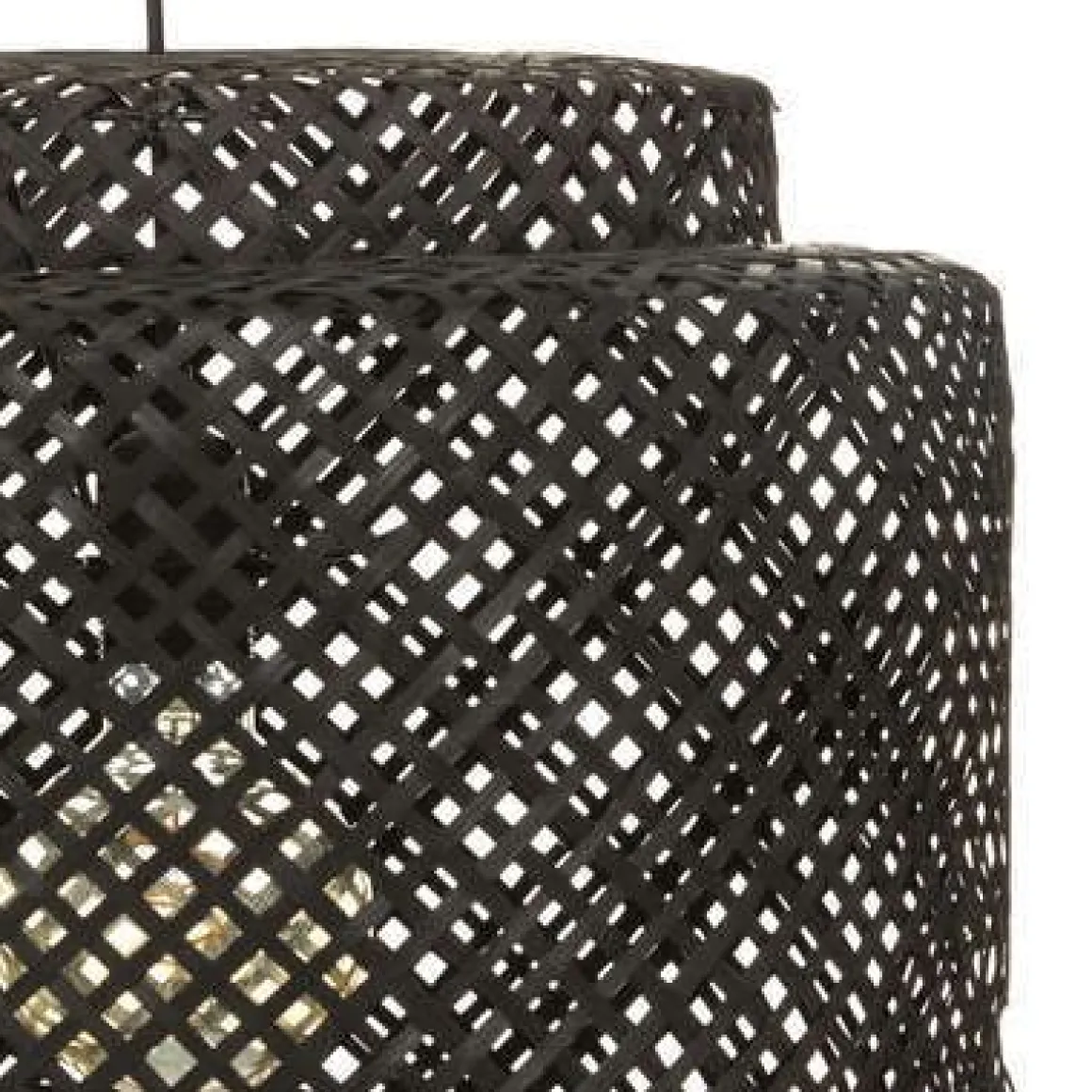 LAMPADARIO LUBY IN BAMBO/FERRO NERO D 40CM - E27 40W: vendita online LAMPADARIO LUBY IN BAMBO/FERRO NERO D 40CM - E27 40W in offerta