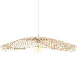 LAMPADARIO 1 LUCE TESS IN METALLO E BAMBU DIAM. 75CM : vendita online LAMPADARIO 1 LUCE TESS IN METALLO E BAMBU DIAM. 75CM in offerta