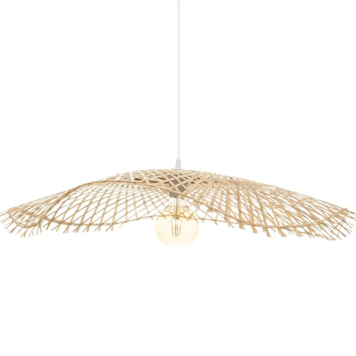LAMPADARIO 1 LUCE TESS IN METALLO E BAMBU DIAM. 75CM : vendita online LAMPADARIO 1 LUCE TESS IN METALLO E BAMBU DIAM. 75CM in offerta