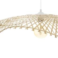 LAMPADARIO 1 LUCE TESS IN METALLO E BAMBU DIAM. 75CM : vendita online LAMPADARIO 1 LUCE TESS IN METALLO E BAMBU DIAM. 75CM in offerta