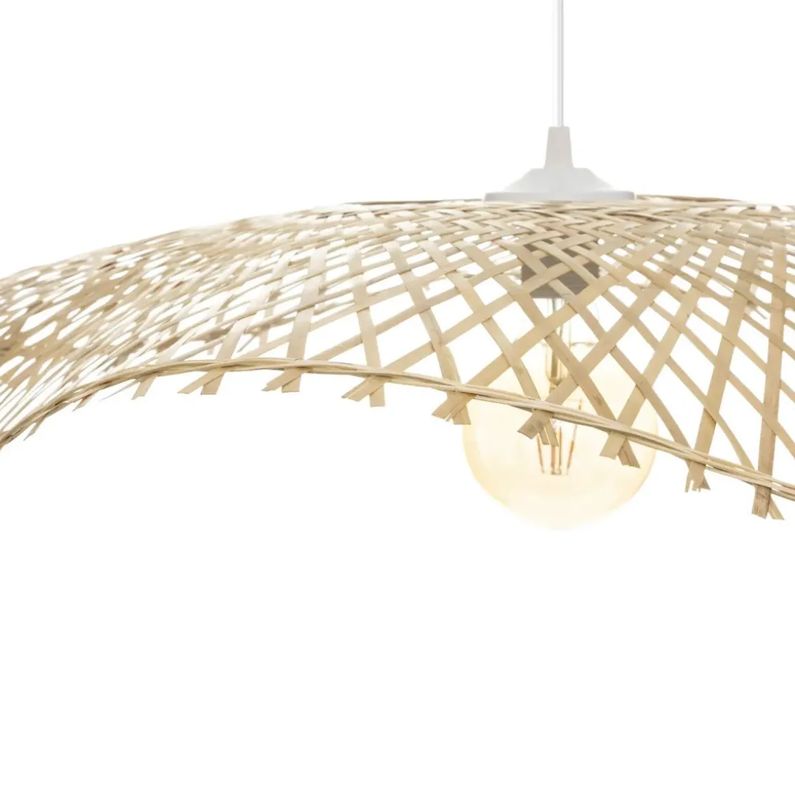 LAMPADARIO 1 LUCE TESS IN METALLO E BAMBU DIAM. 75CM : vendita online LAMPADARIO 1 LUCE TESS IN METALLO E BAMBU DIAM. 75CM in offerta