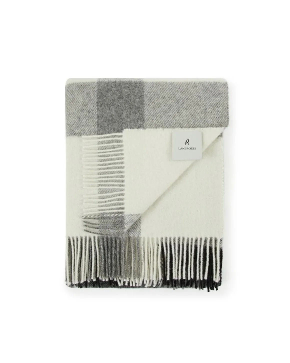 LANEROSSI PLAID LAGORAI : PLAID IN LANA VERGINE CM 130X170 ANTRACITE