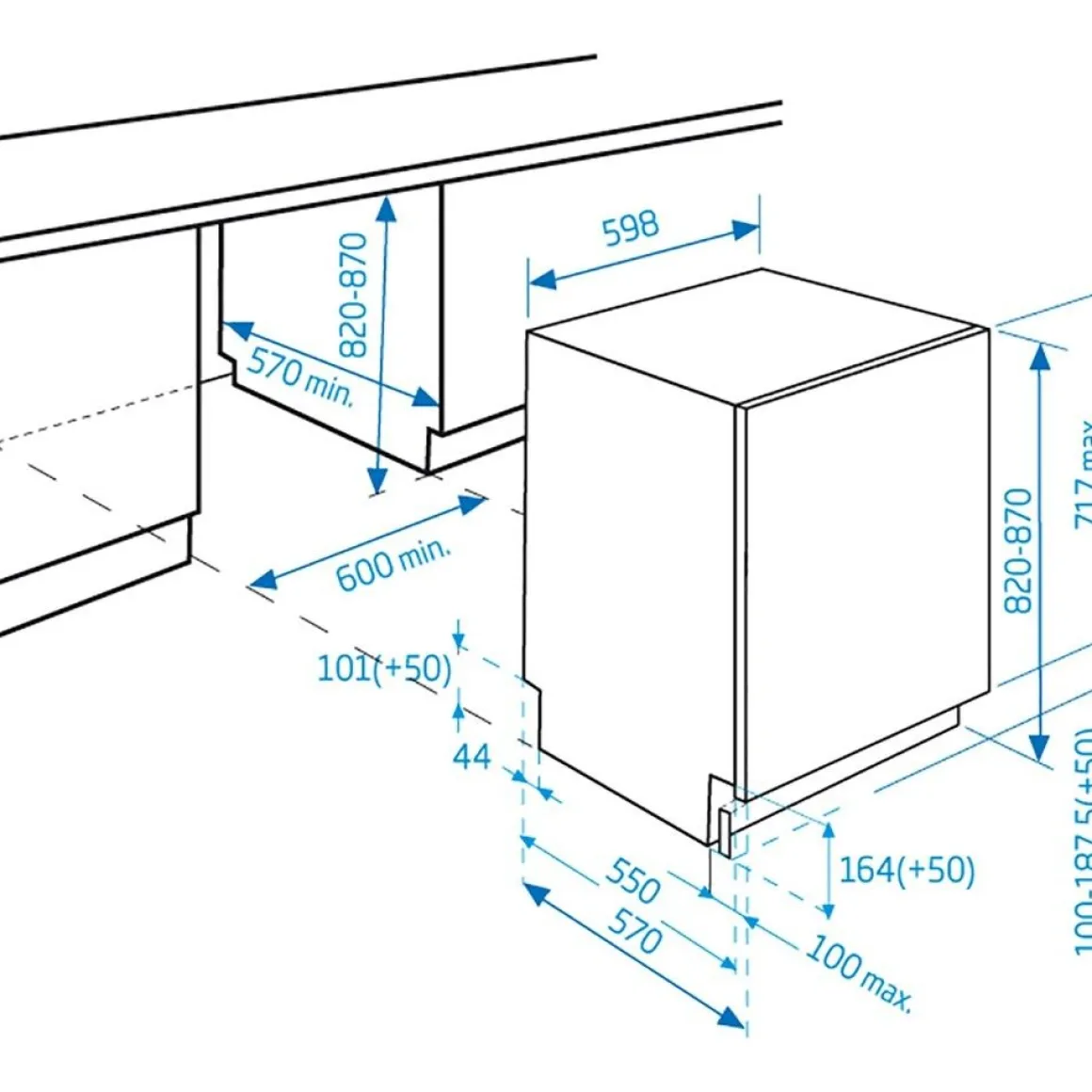 LAVASTOVIGLIE CM 60 BEKO DIN35320 AD INCASSO SCOMPARSA TOTALE