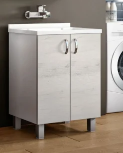 Lavatoio bagno con vasca e gocciolatoio: lavatoio olmo bianco