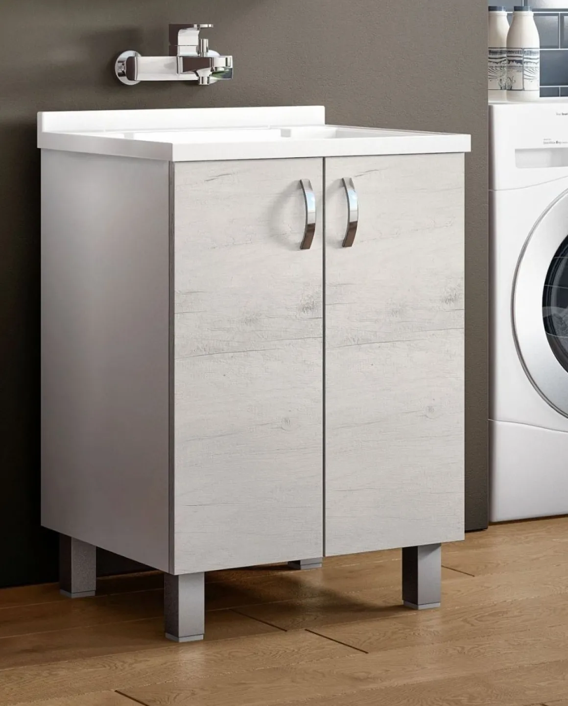 Lavatoio bagno con vasca e gocciolatoio: lavatoio olmo bianco