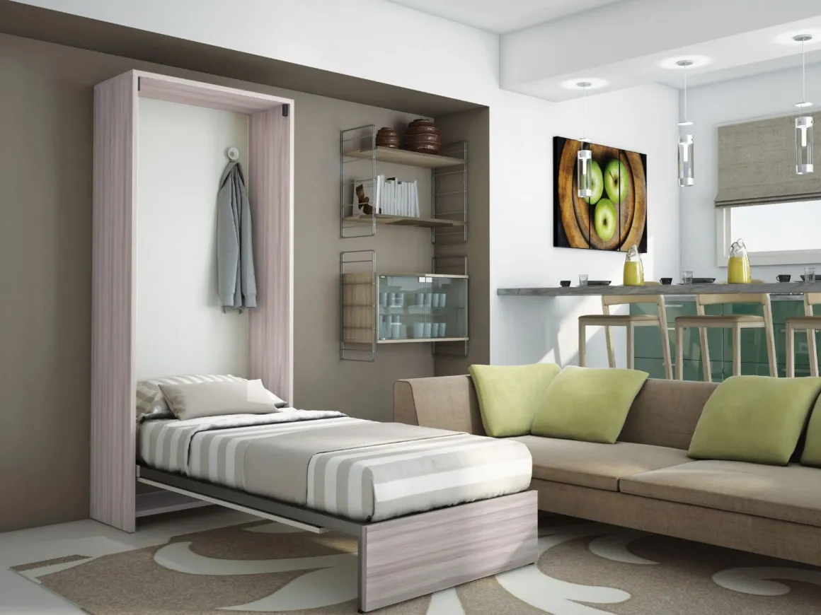 Letto a Scomparsa: Letto colore Olmo a Scomparsa in offerta