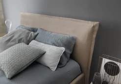 Letto Contenitore in Tessuto: Letto Beige Modello Jasmine con Rete Inclusa