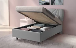 LETTO CONTENITORE POP 1 PIAZZA E 1/2 TESSUTO LYCRA GRIGIO LIGHT