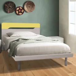LETTO FLY 1 PIAZZA E 1/2 CON GIROLETTO CENERE WOOD
