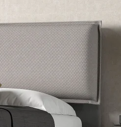LETTO MATRIMONIALE CON CONTENITORE IN TESSUTO ED ECOPELLE GRIGIO